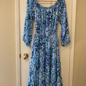 NWT Lilly Pulitzer Off the Shoulder Midi Dress